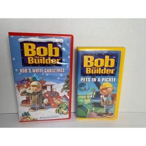 Bob the Builder VHS Lot Bobs White Christmas/Pets in a Pickle 2001 Clamshell Cs.